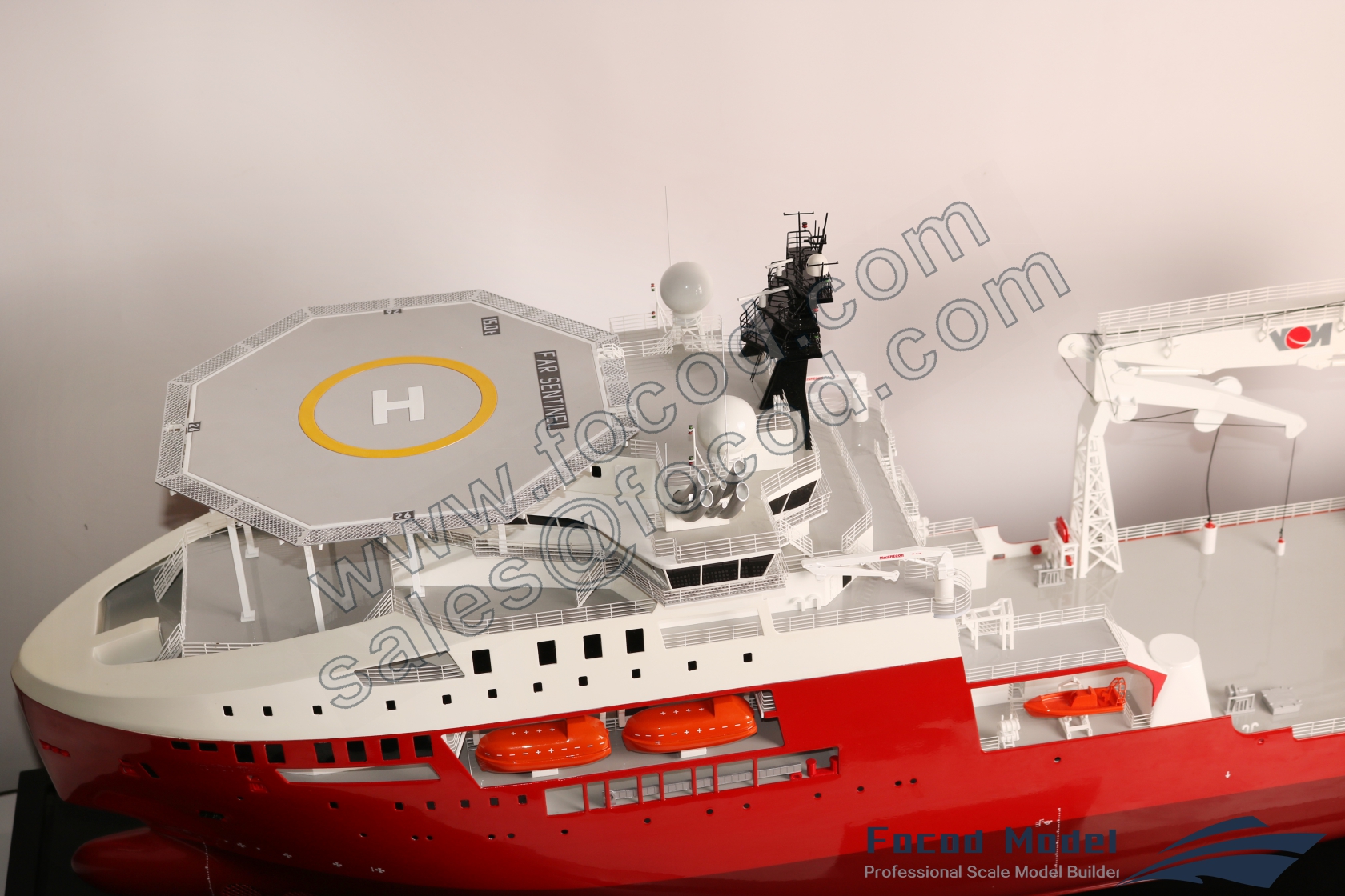 custom made model of 143m Offshore Support Vessel Far Sentinel